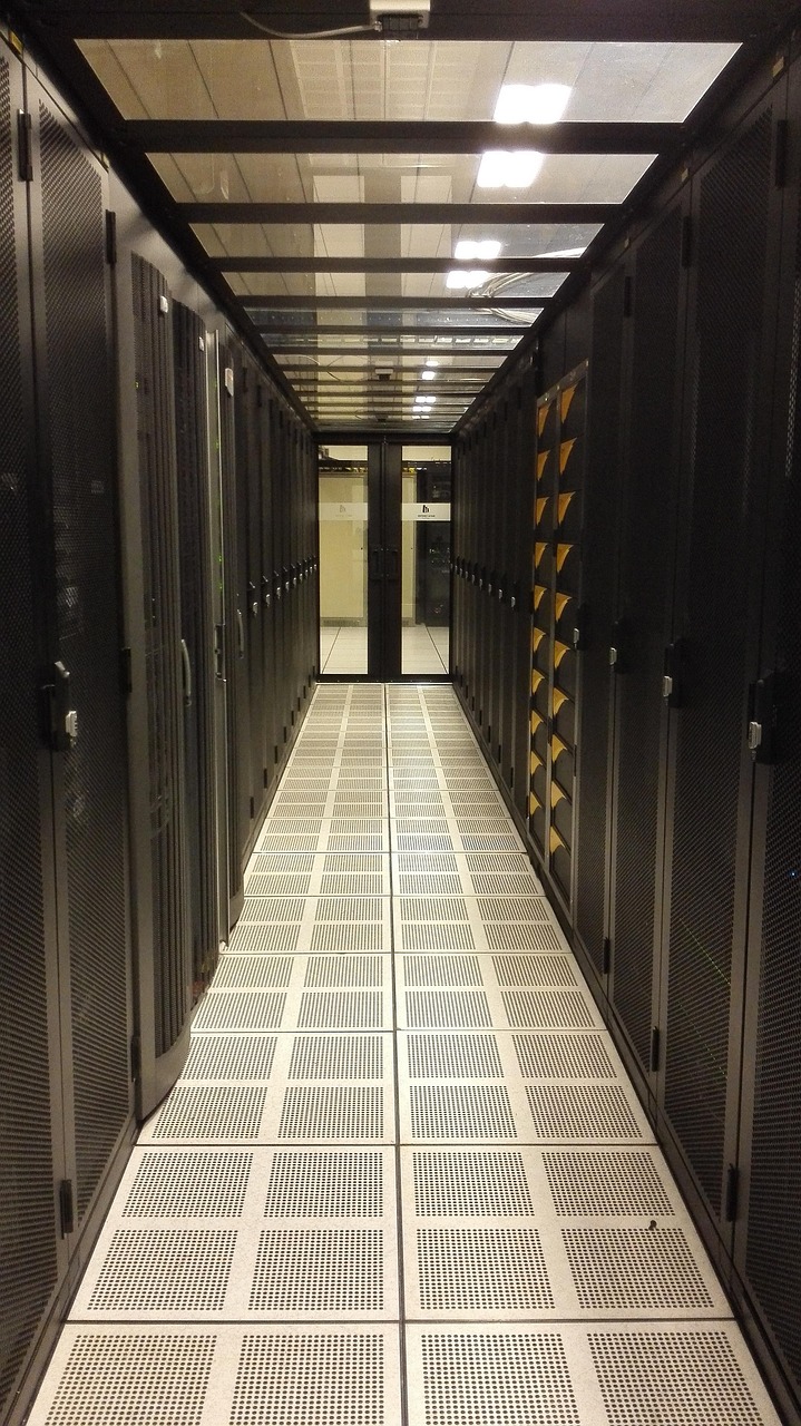 Server room in a data center